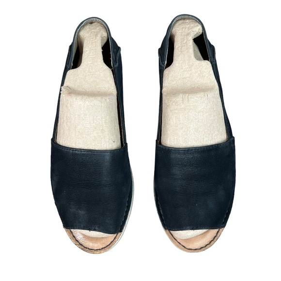 Coach New York Lydia Black Nubuck Suede Open Toe Flats Women's Size 7.5 - Picture 4 of 12